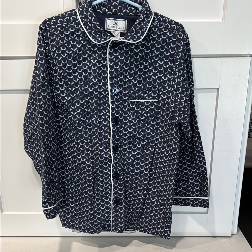 Petite Plume Navy and White Kids Pajama Set